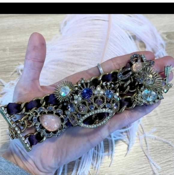 🍁🍂Rare Betsey Johnson Vintage Tzarina Sugar Plum PurpleCrystal Mirror Crown - Picture 8 of 11